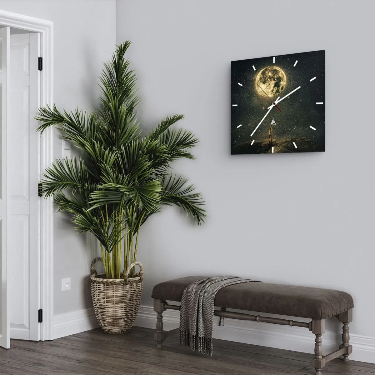 Ceas de perete - Ceas pe sticlă - Cel care a furat Luna - 40x40 cm
