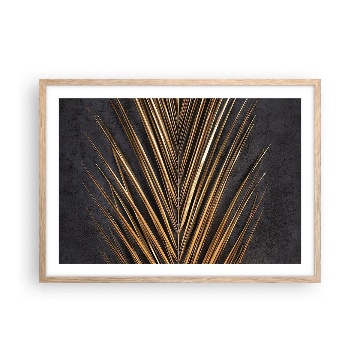 Poster în ramă de stejar deschis - Aur tropical - 70x50 cm