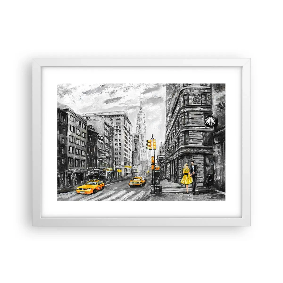Poster în ramă albă - O poveste din New York - 40x30 cm