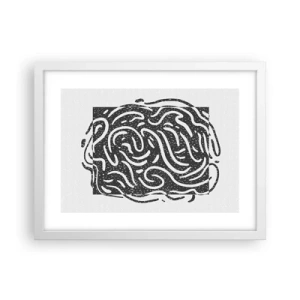 Poster în ramă albă - Abstracție: dansul bucuriei - 40x30 cm