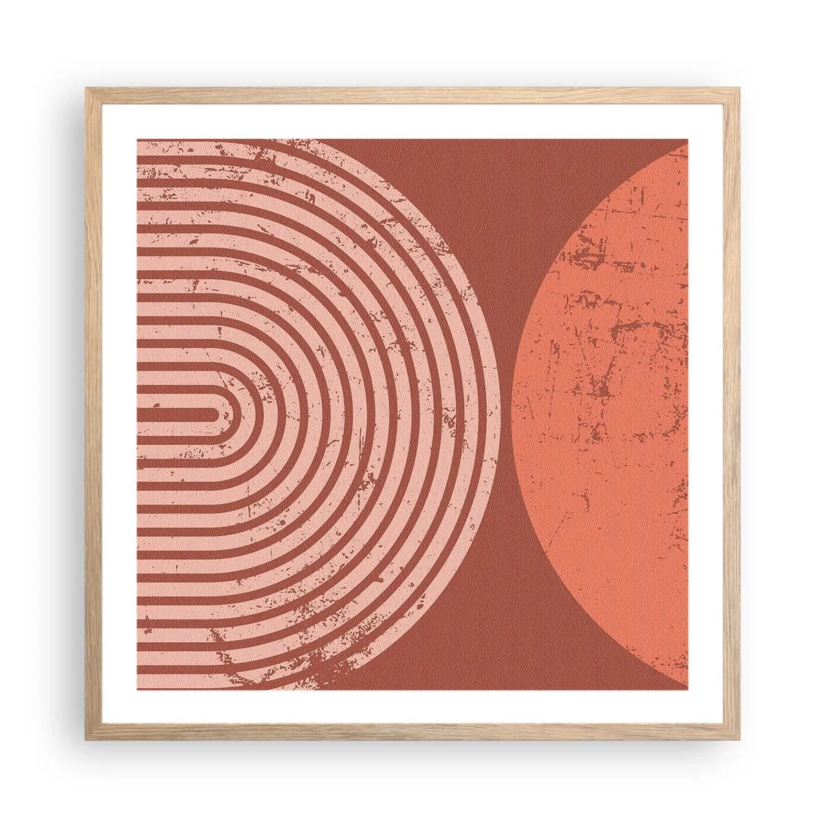 Poster în ramă de stejar deschis - Relație strânsă - 60x60 cm