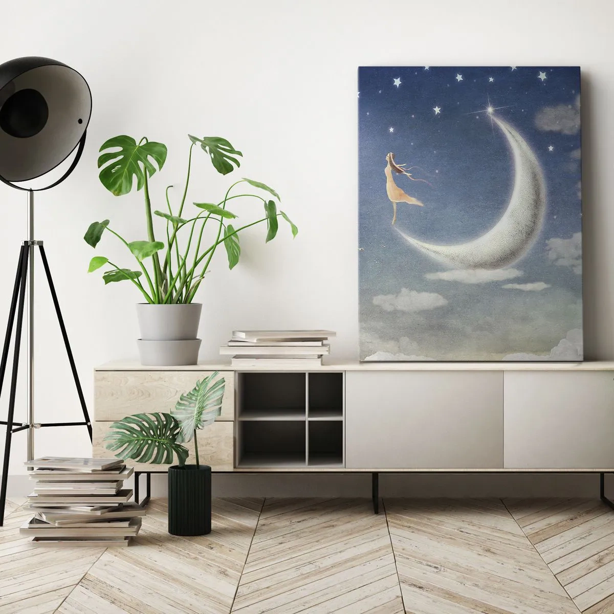 Tablou pe pânză - Provocatoare în albastru - 50x70 cm