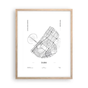 Poster în ramă de stejar deschis - Anatomia Dubaiului - 40x50 cm