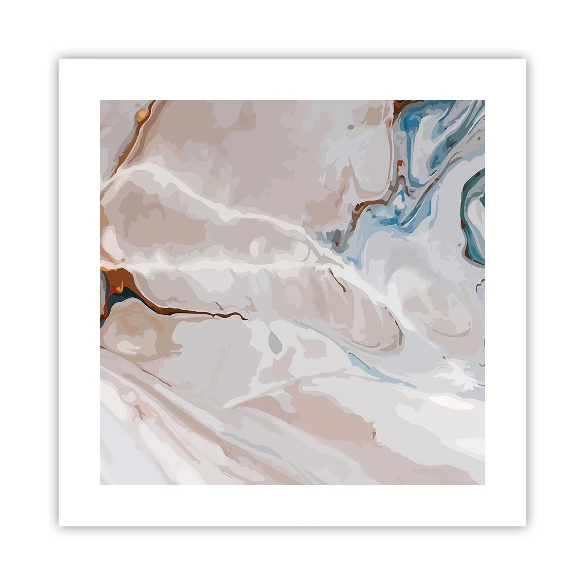 Poster - Meandre albastre sub alb - 40x40 cm