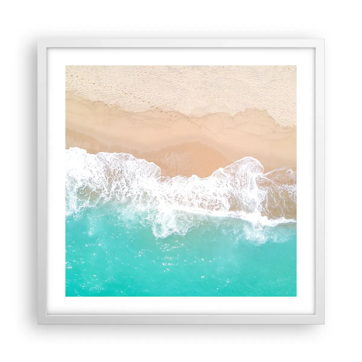 Poster în ramă albă - Atingere mângâietoare - 50x50 cm