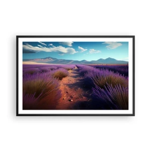 Poster în ramă neagră - Câmpuri parfumate - 91x61 cm