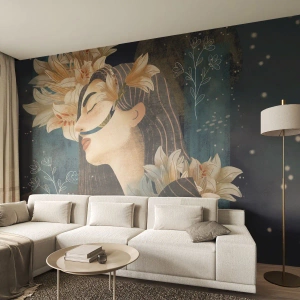 Tapet Autoadeziv Deluxe Sticker - Povestea prințesei cu crini - Abstracția, Femeie, Flori - 500x350 cm