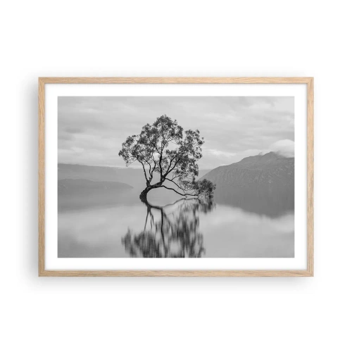 Poster în ramă de stejar deschis - Există o țară - 70x50 cm