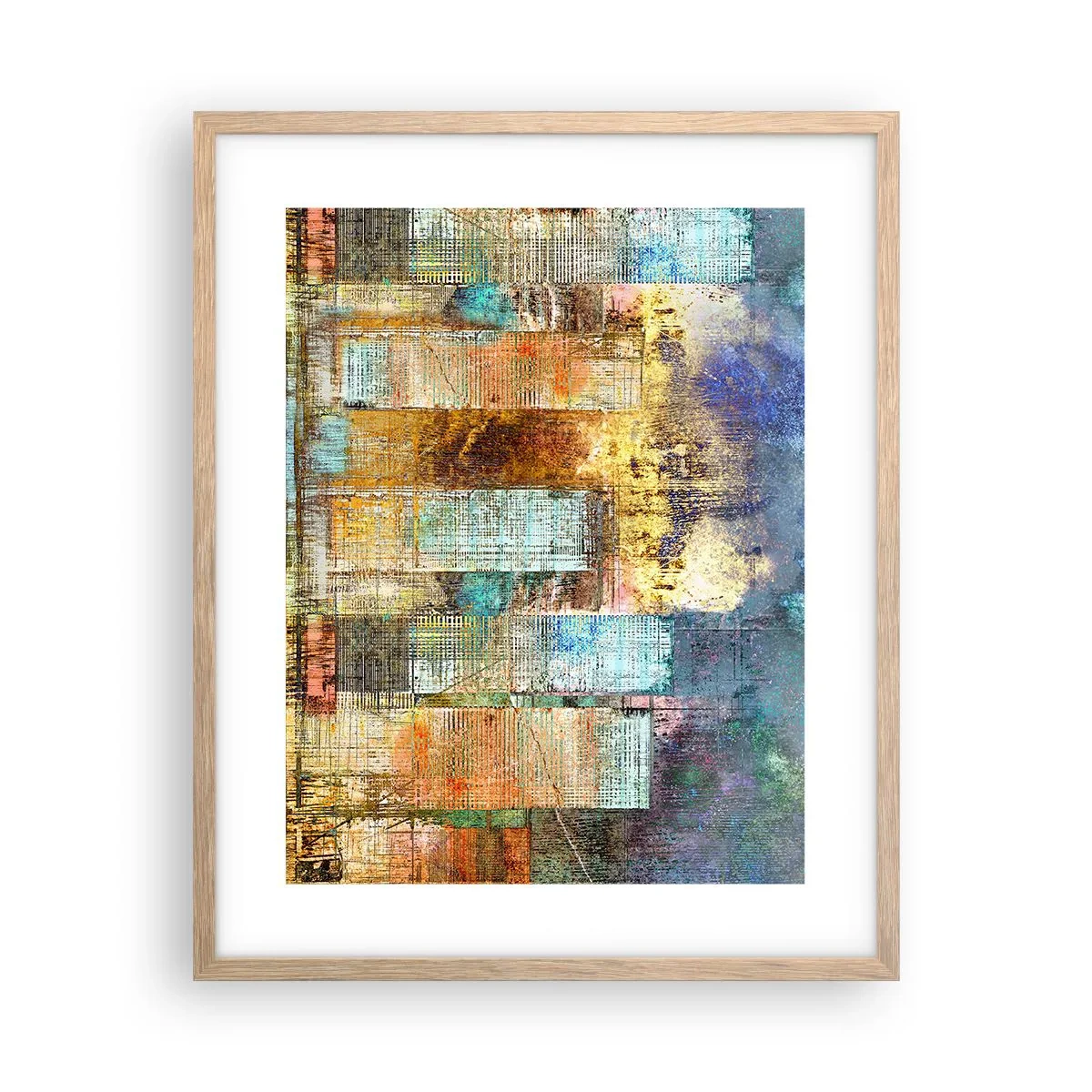 Poster în ramă de stejar deschis - Metropola însorită - 40x50 cm