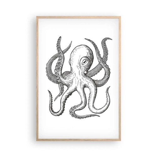 Poster în ramă de stejar deschis - Dansând cu valurile - 61x91 cm