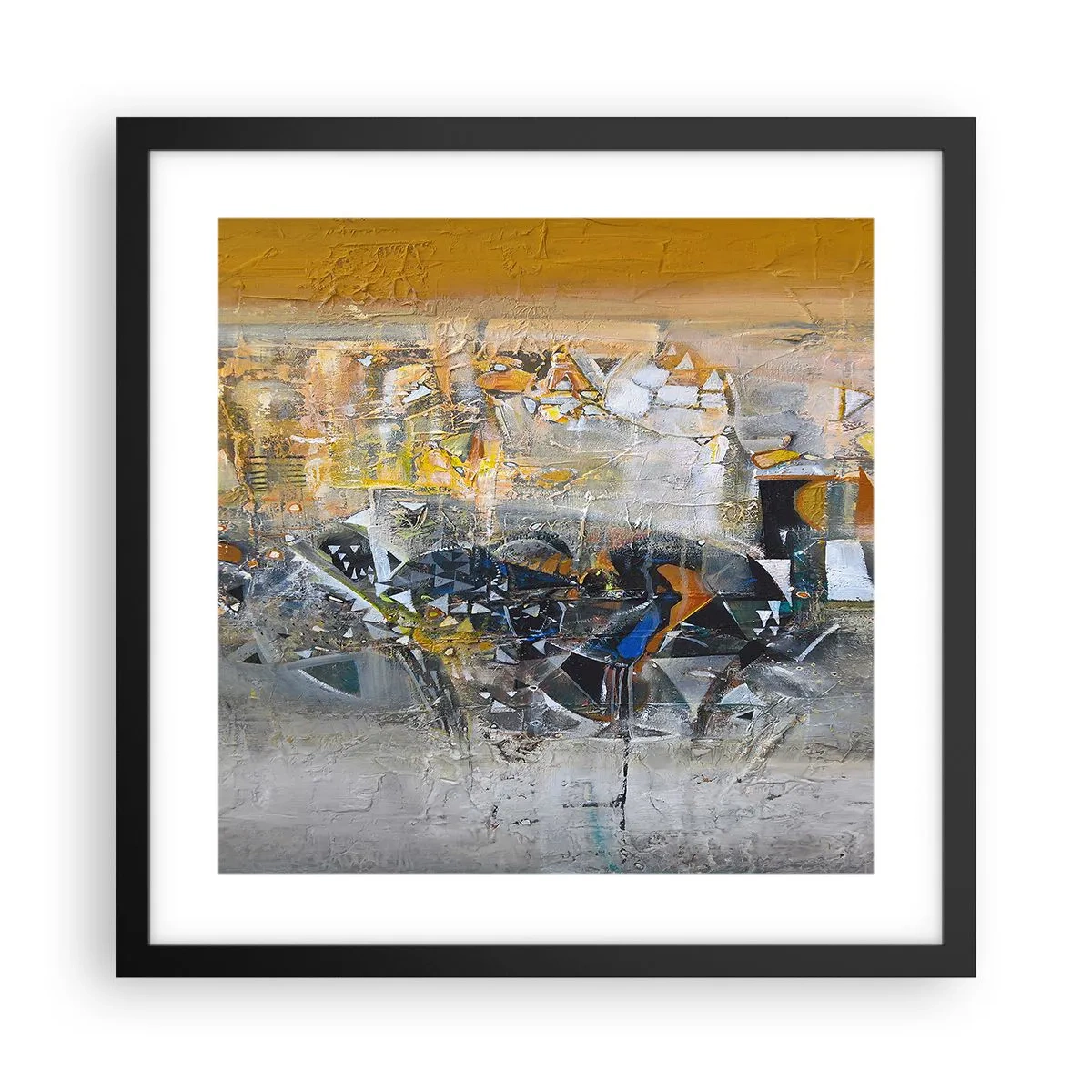 Poster în ramă neagră - Totul va fi bine - 40x40 cm