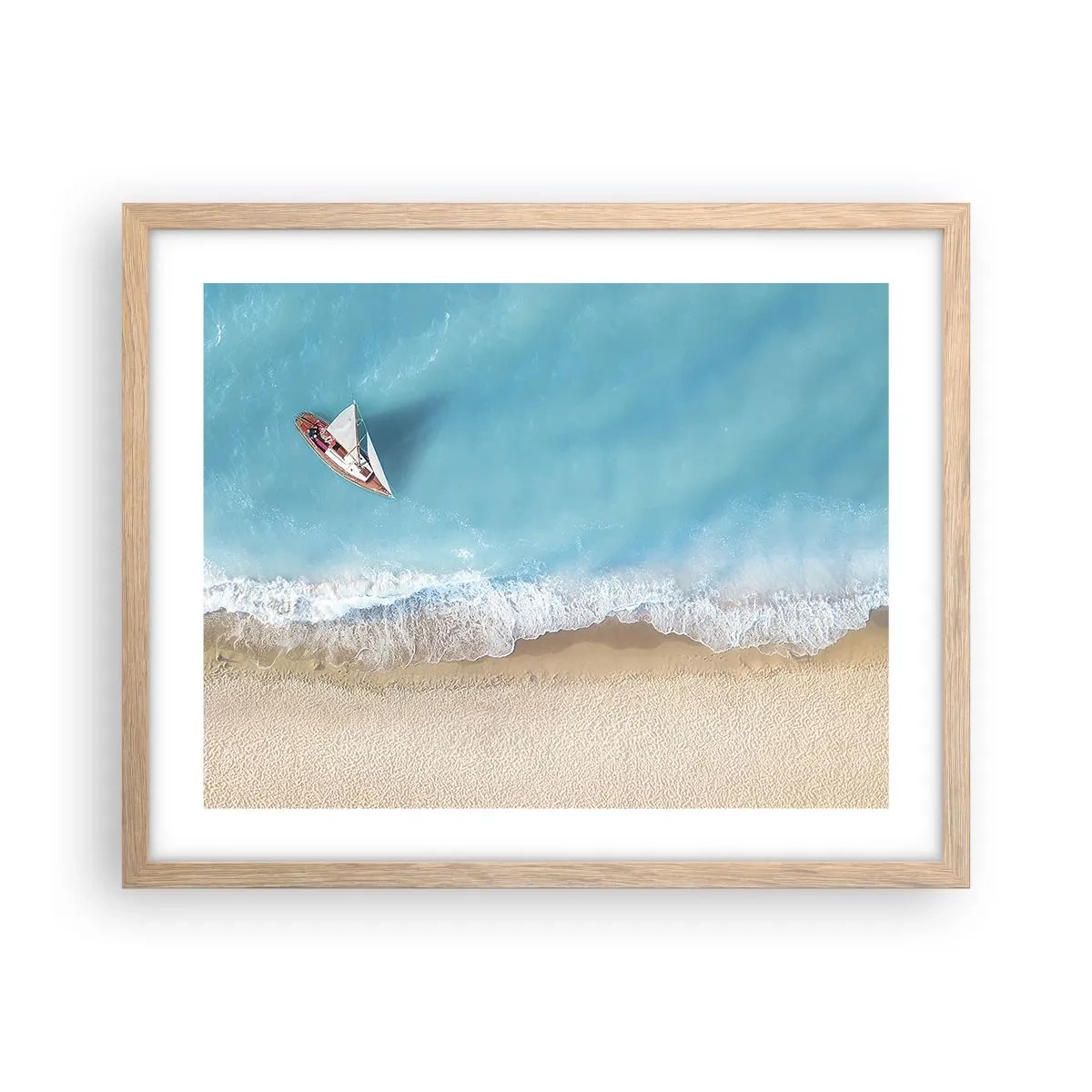 Poster în ramă de stejar deschis - La frontieră dintre albastru și auriu - 50x40 cm
