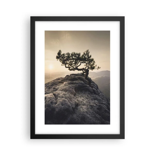 Poster în ramă neagră - Viața învinge întotdeauna - 30x40 cm