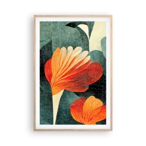 Poster în ramă de stejar deschis - Căldura de la tropice și răcoarea verdeței - 61x91 cm