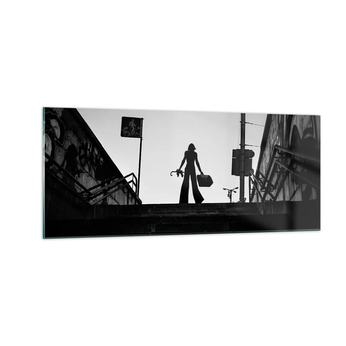 Tablou pe sticlă - Rătăcire urbană - 100x40 cm