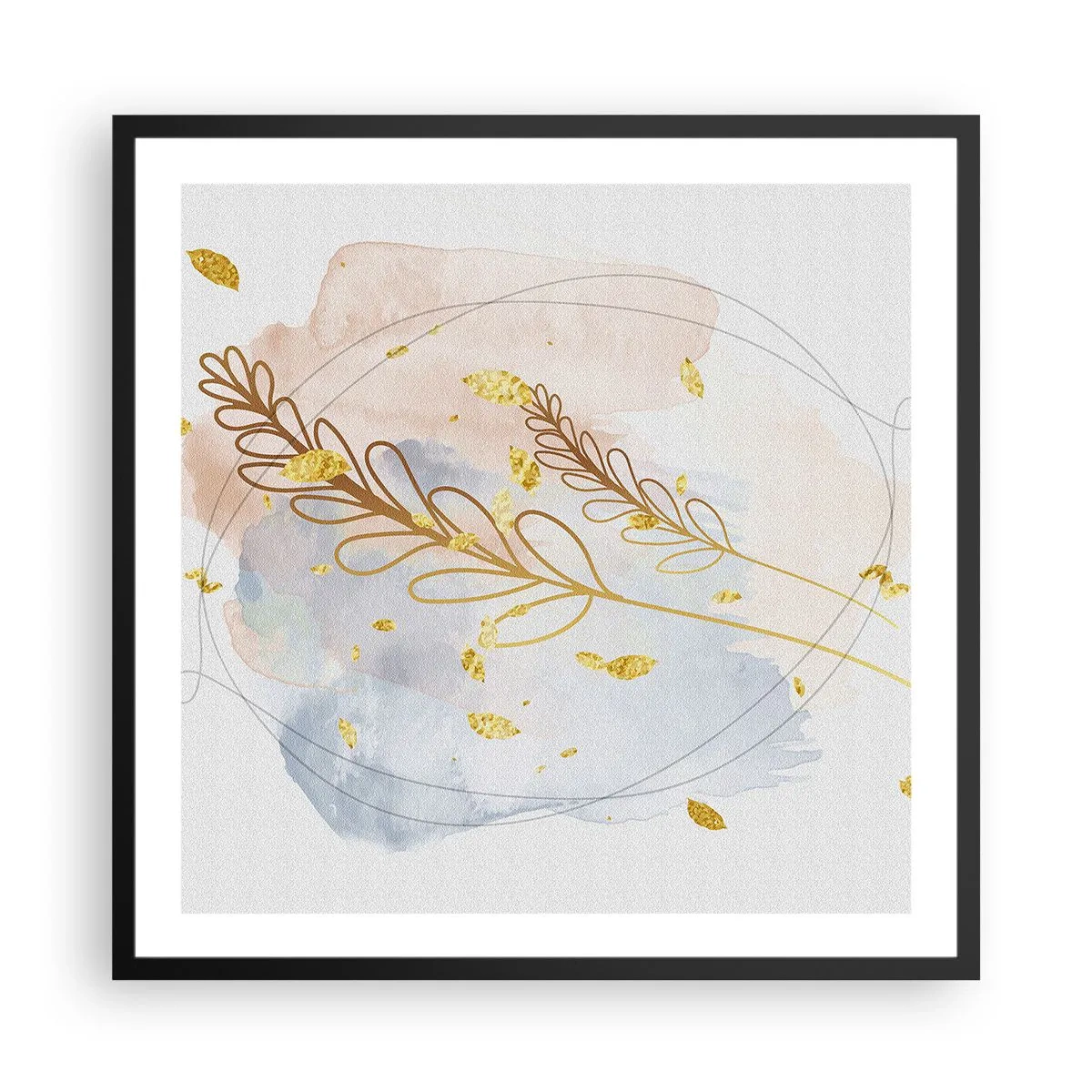 Poster în ramă neagră - Suflul de aur - 60x60 cm