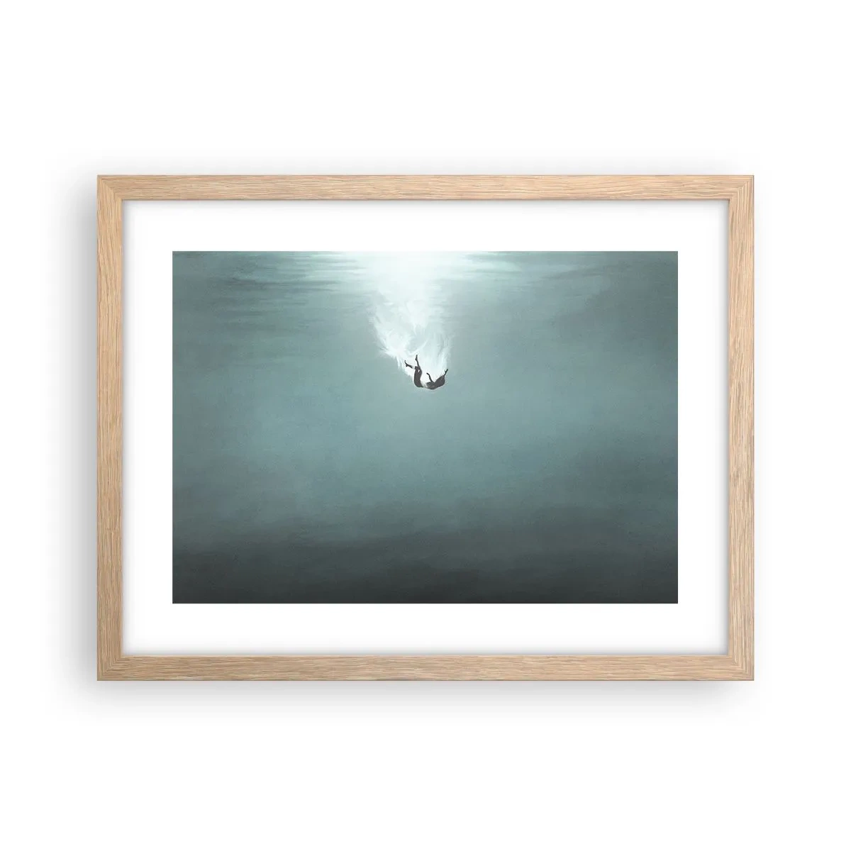 Poster în ramă de stejar deschis - În îmbrățișarea oceanului - 40x30 cm