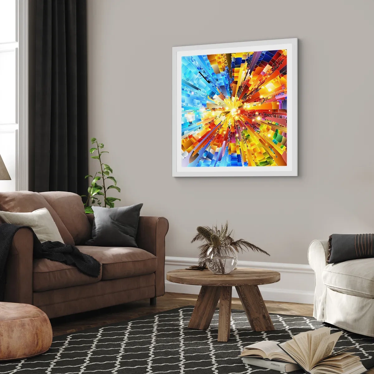 Poster în ramă albă - In medias res - 40x40 cm
