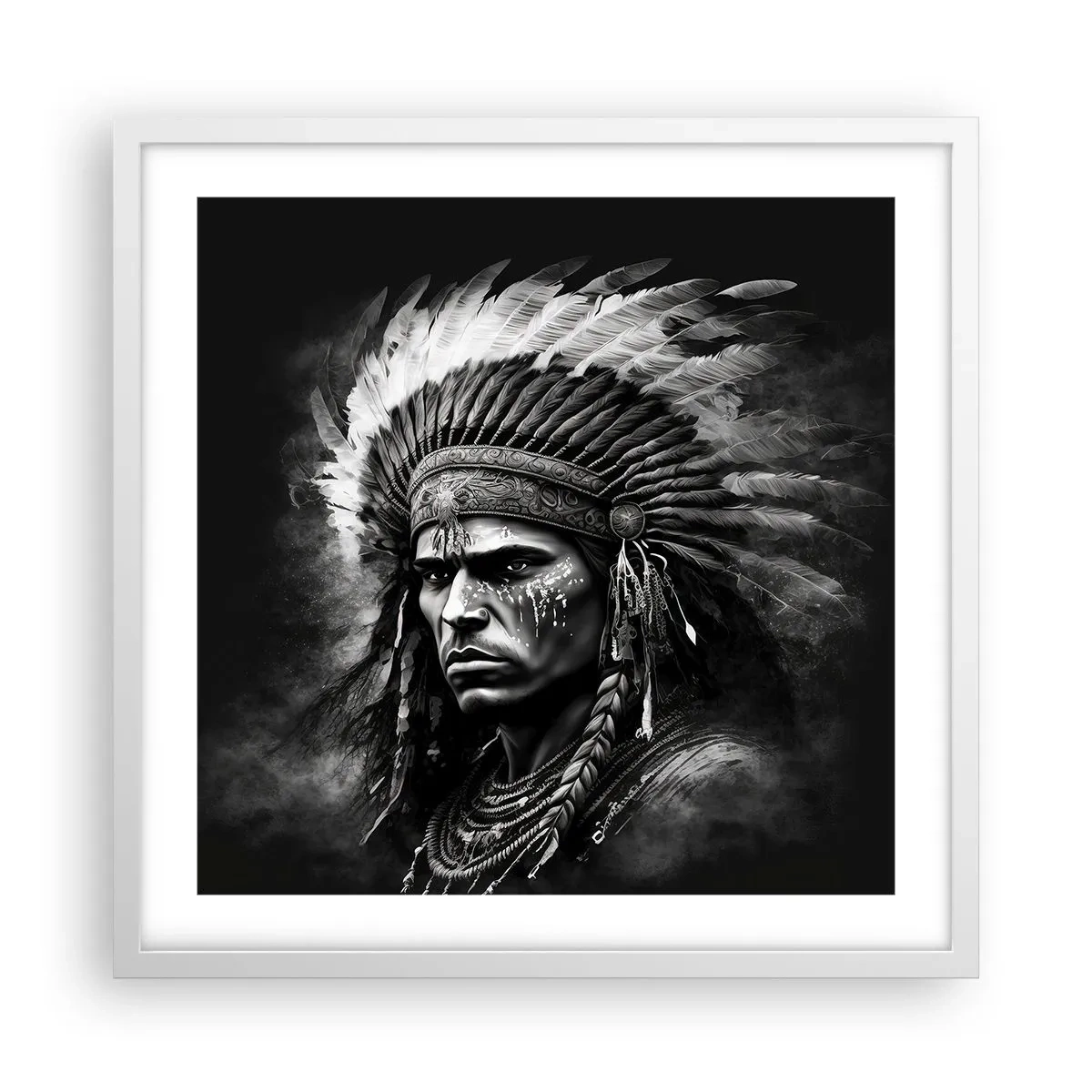 Poster în ramă albă - Conducător și luptător - 50x50 cm