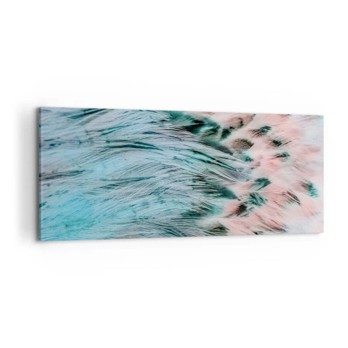 Tablou pe pânză - Puful roz și safir - 100x40 cm