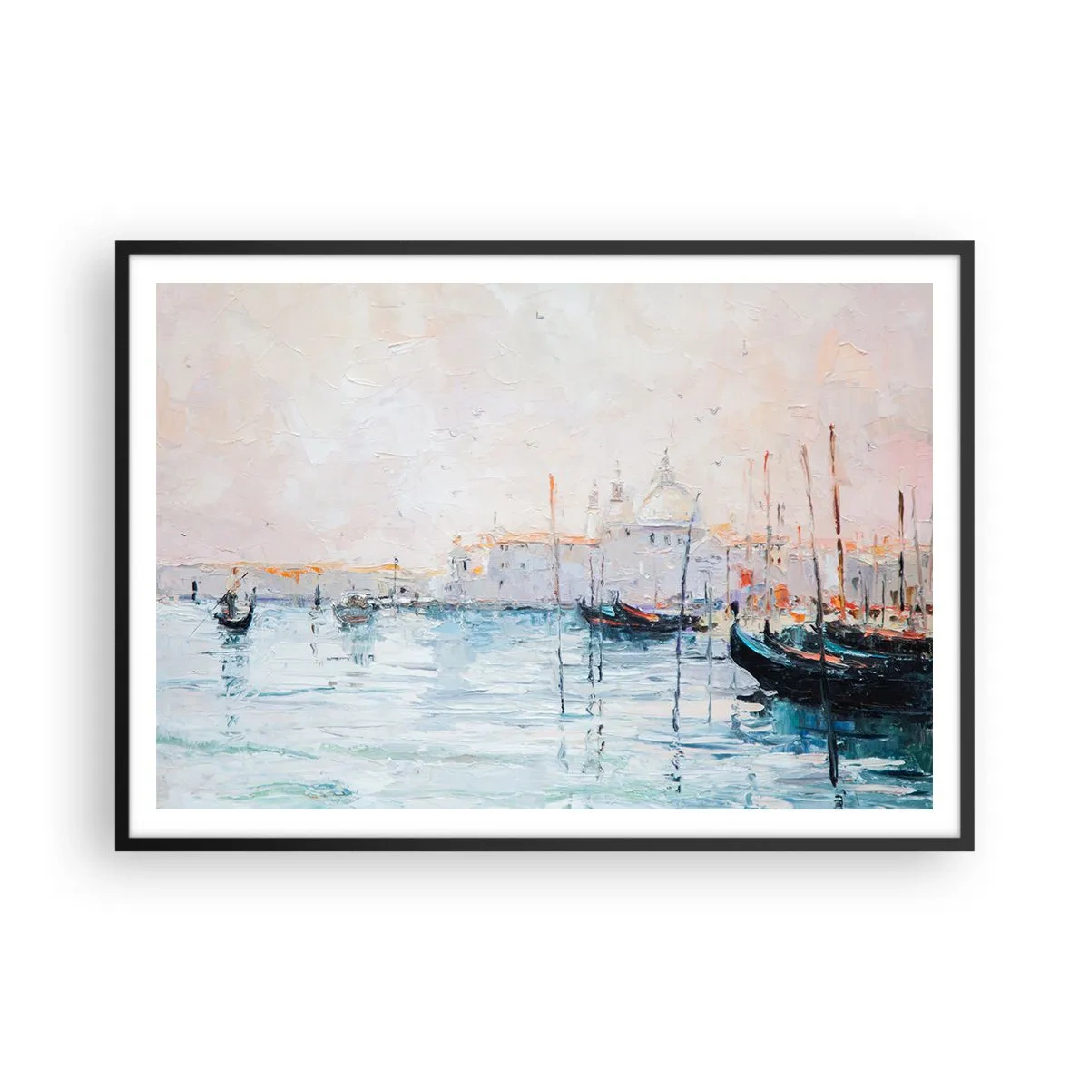 Poster în ramă neagră - În spatele apei, în spatele ceții - 100x70 cm