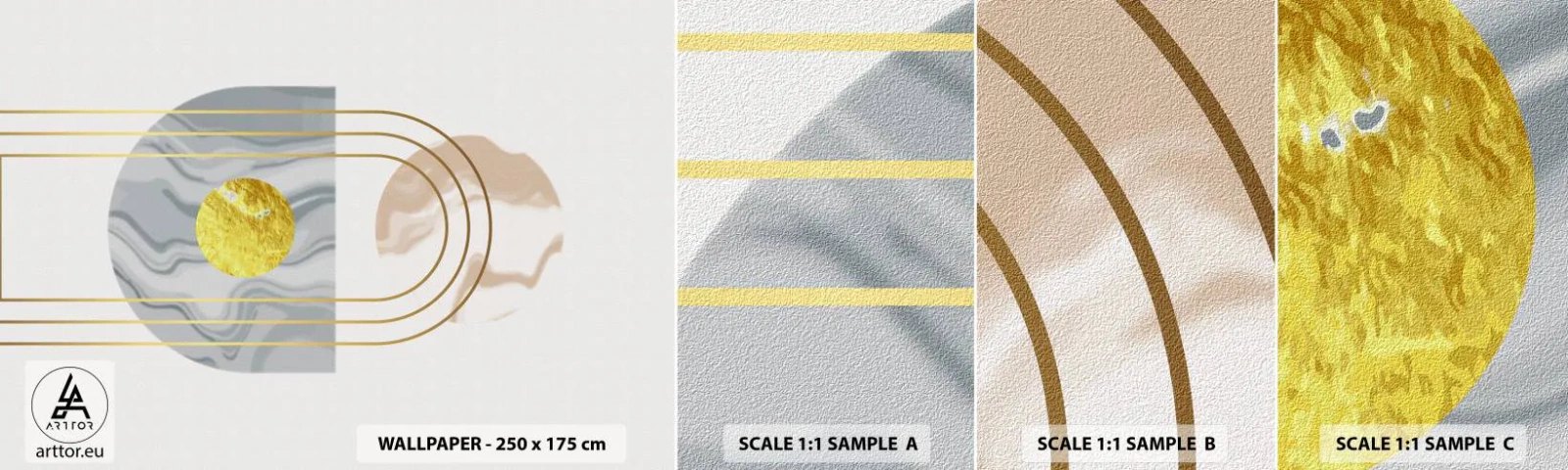 Mostră tapet autocolant Deluxe Sticker - Lumină și strălucire - Abstracția, Bucată, Grafică - 100x30 cm