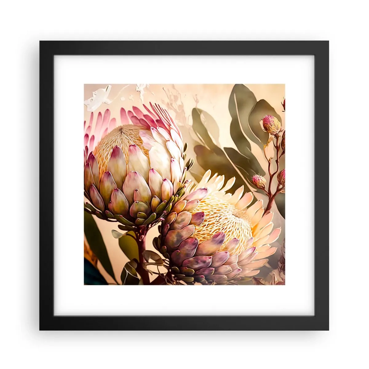 Poster în ramă neagră - Îmbrățișare cu tandrețe - 30x30 cm