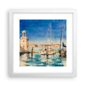 Poster în ramă albă - Laguna însorită - 30x30 cm
