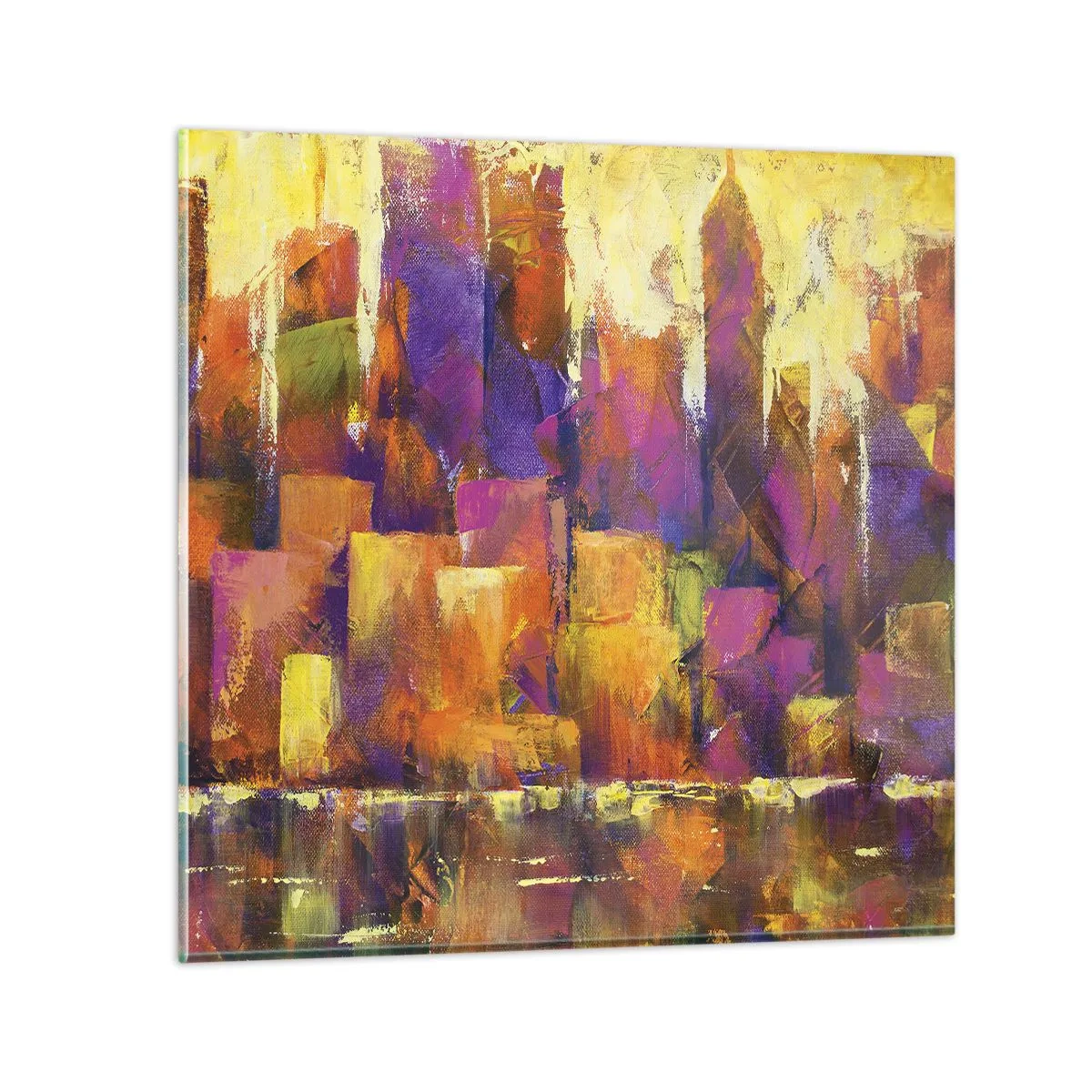 Tablou pe sticlă - Compoziția metropolitană - 60x60 cm