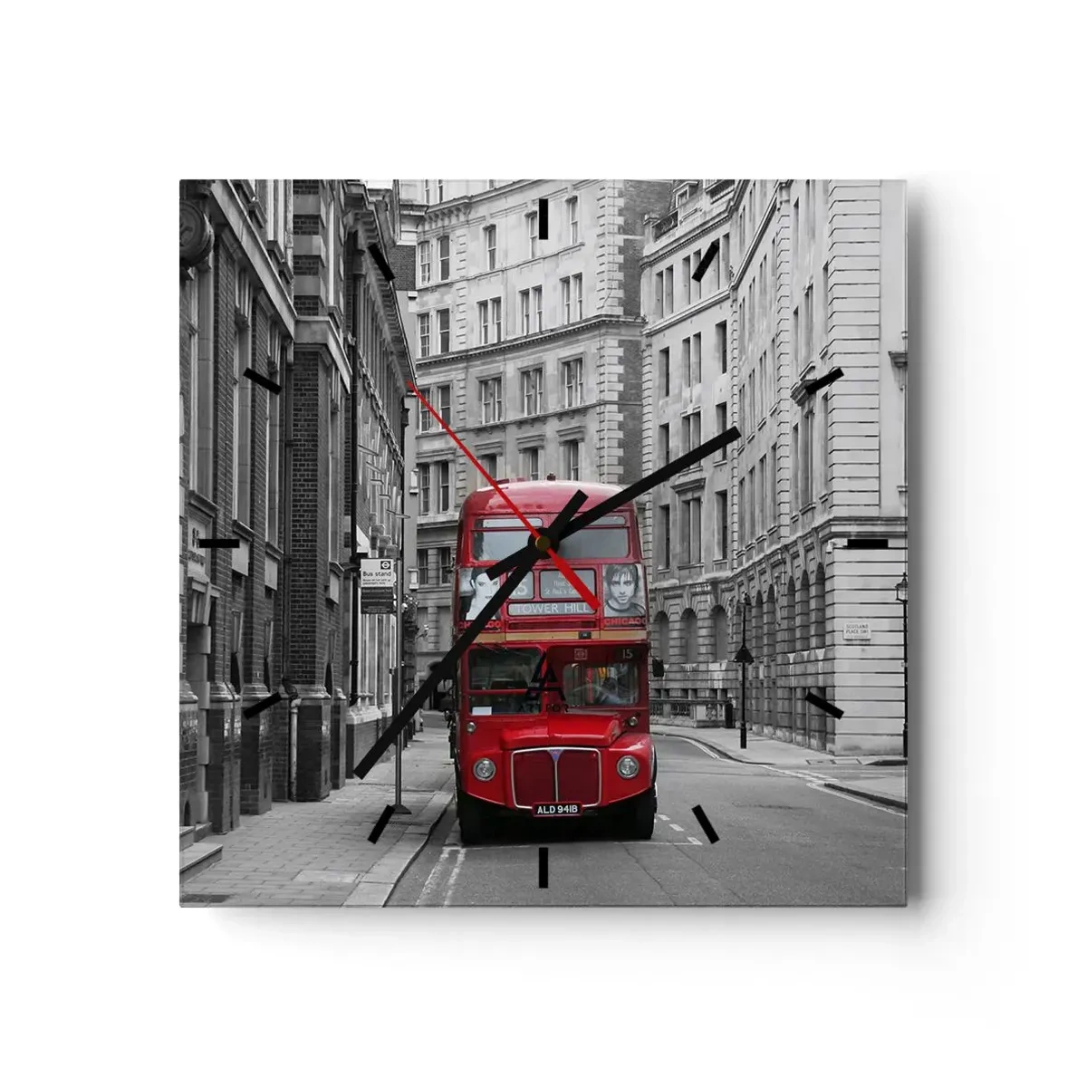 Ceas de perete - Ceas pe sticlă - Viața de zi cu zi nu trebuie să fie gri - 40x40 cm