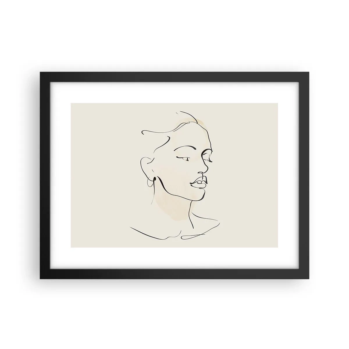 Poster în ramă neagră - Cu o linie sigură - 40x30 cm