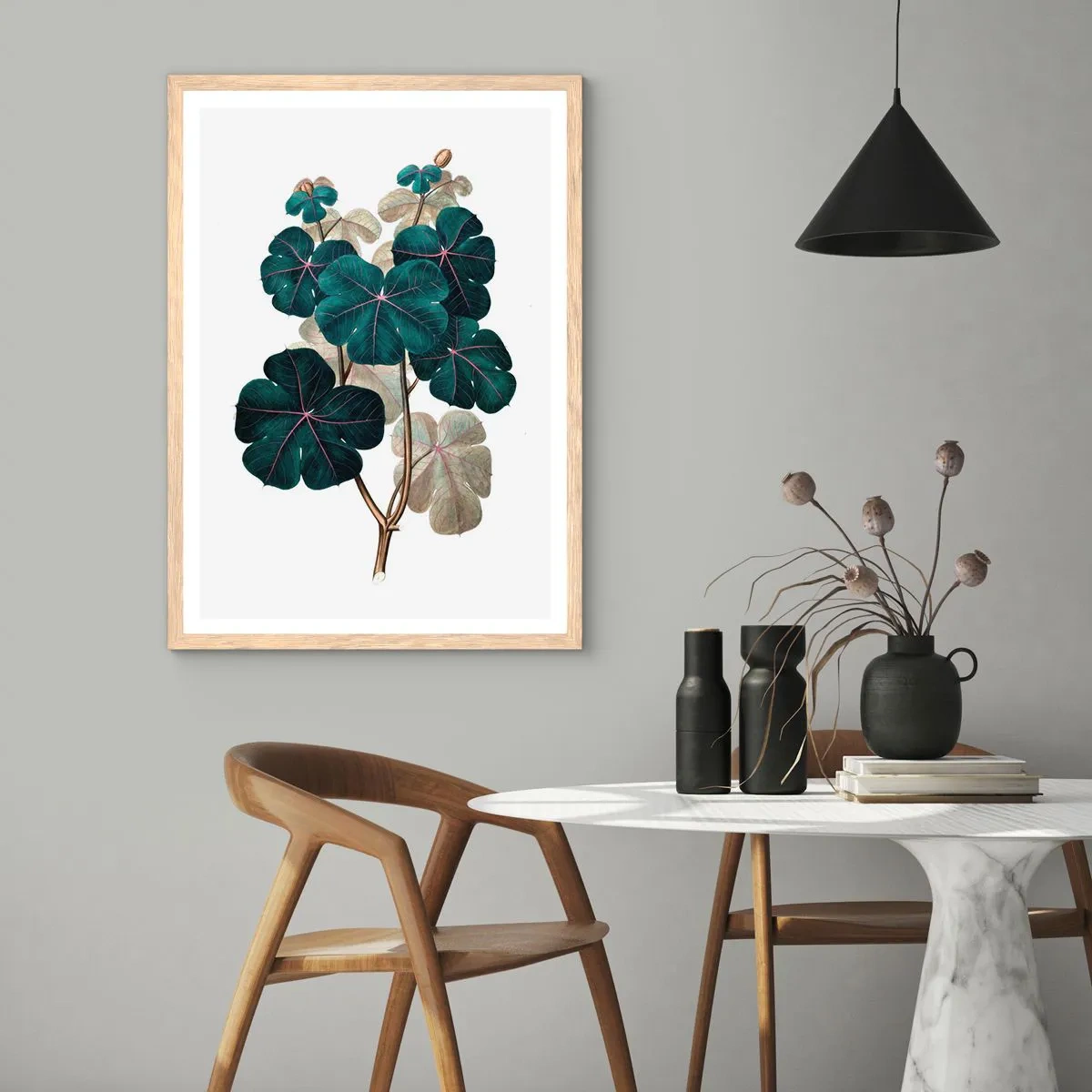 Poster în ramă de stejar deschis - Dintr-un vechi ierbar - 30x40 cm