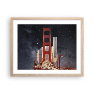 Poster în ramă de stejar deschis - Întotdeauna în centru - 50x40 cm