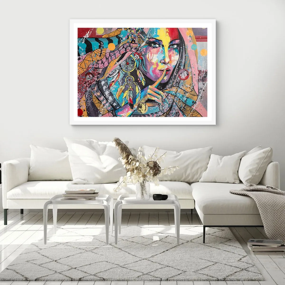 Poster în ramă albă - Taci până când înțelegi - 40x30 cm