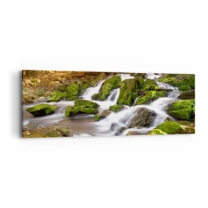 Tablou pe pânză - Repede prin pădure de toamnă - 90x30 cm