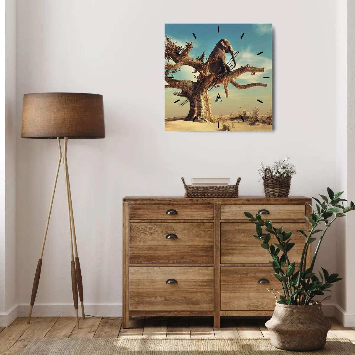 Ceas de perete - Ceas pe sticlă - Un nou punct de vedere - 40x40 cm