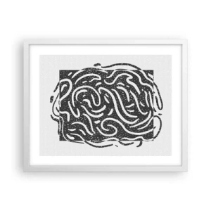 Poster în ramă albă - Abstracție: dansul bucuriei - 50x40 cm