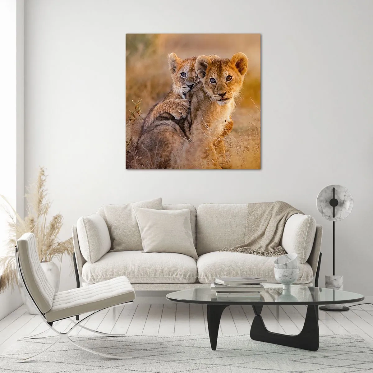 Tablou pe sticlă - Nu deranjați! Ne distrăm - 60x60 cm