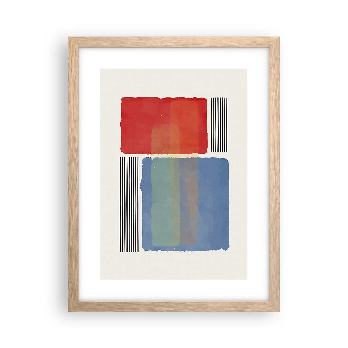 Poster în ramă de stejar deschis - Spiritul și litera geometriei - 30x40 cm