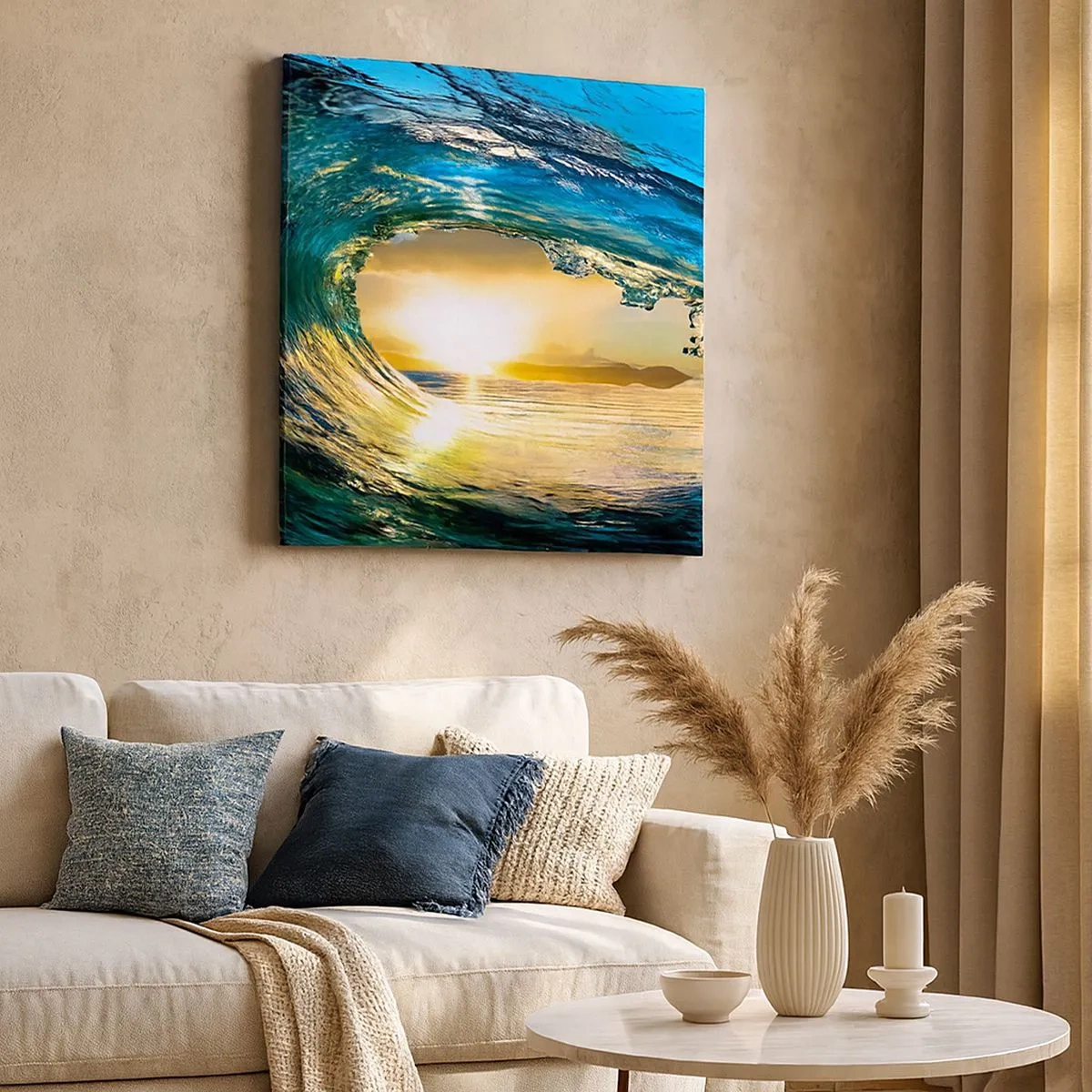 Tablou pe pânză - În cristal de aur și smarald - 30x30 cm