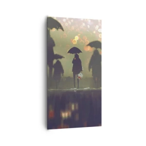 Tablou pe pânză - Din perspectiva unei picături de ploaie - 65x120 cm