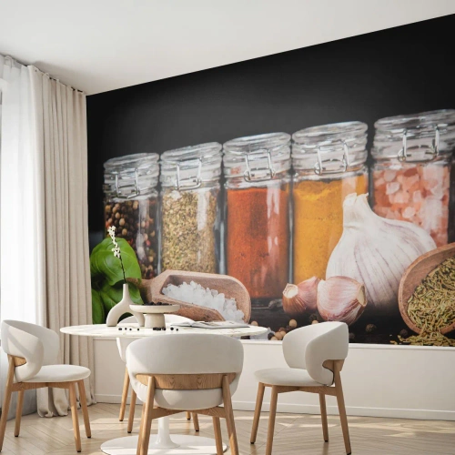Tapet Premium Sand - Pentru a da un gust vieții - Gastronomie, Ierburi uscate, Condimente - 250x175 cm