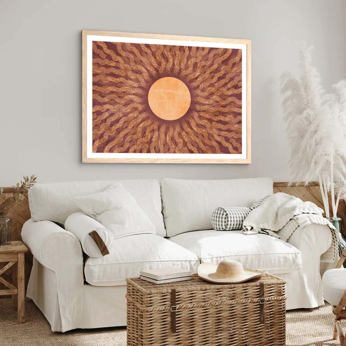 Poster în ramă de stejar deschis - Icoana soarelui - 40x30 cm