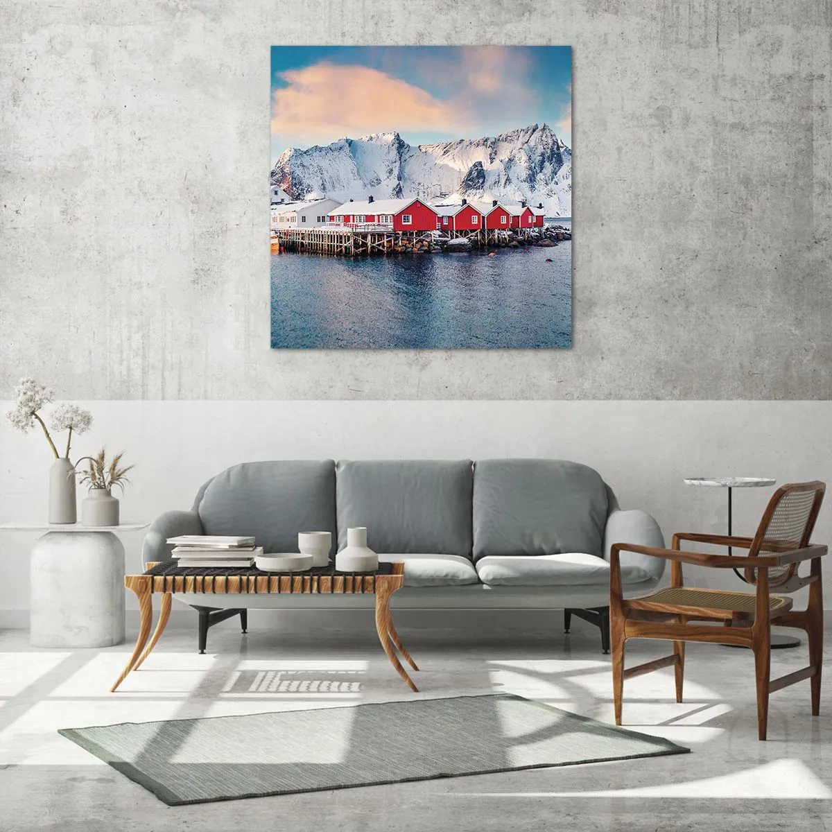 Tablou pe sticlă - Retragerea nordică - 50x50 cm