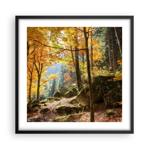 Poster în ramă neagră - Timp de relaxare - 50x50 cm