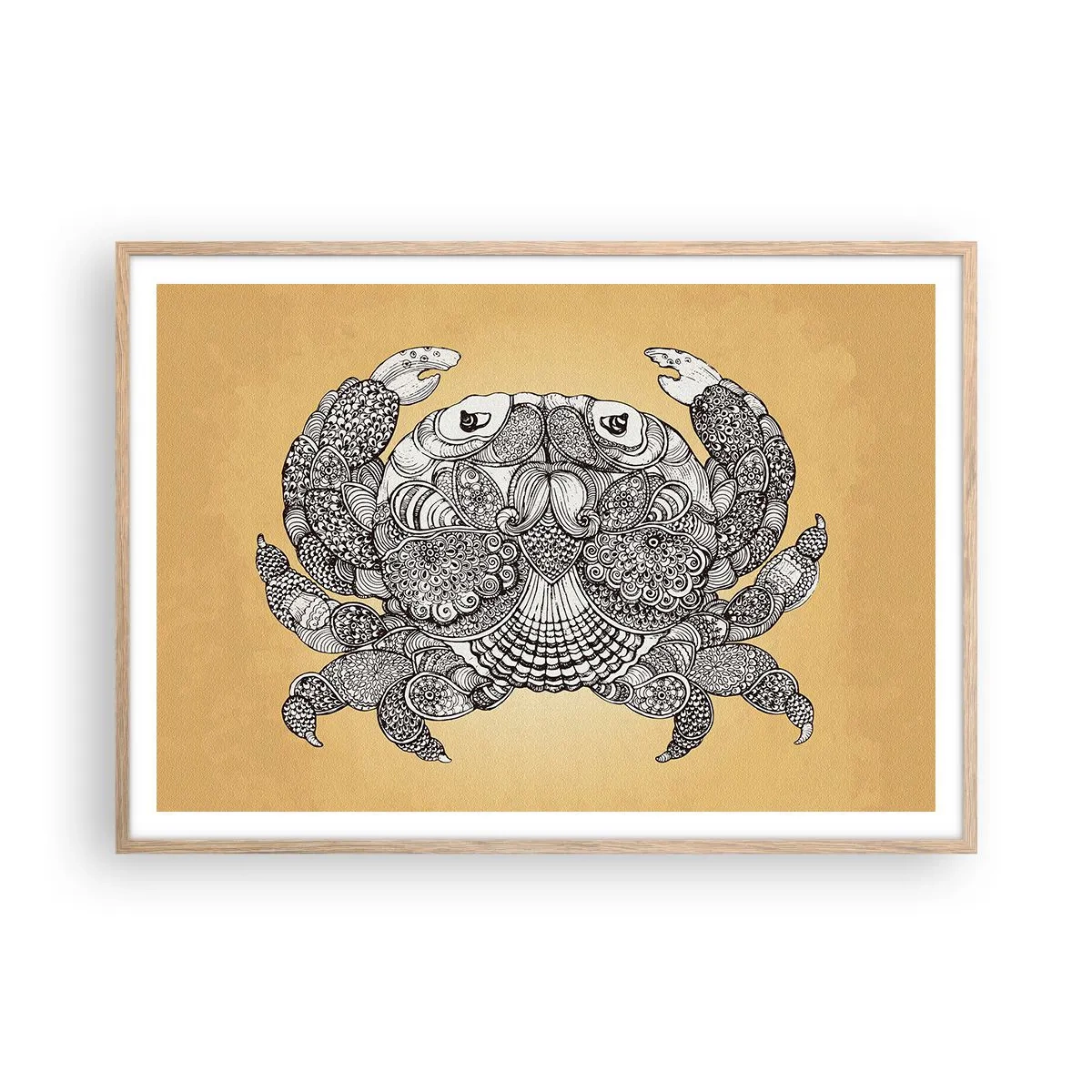 Poster în ramă de stejar deschis - Poveștile Domnului Crab - 100x70 cm