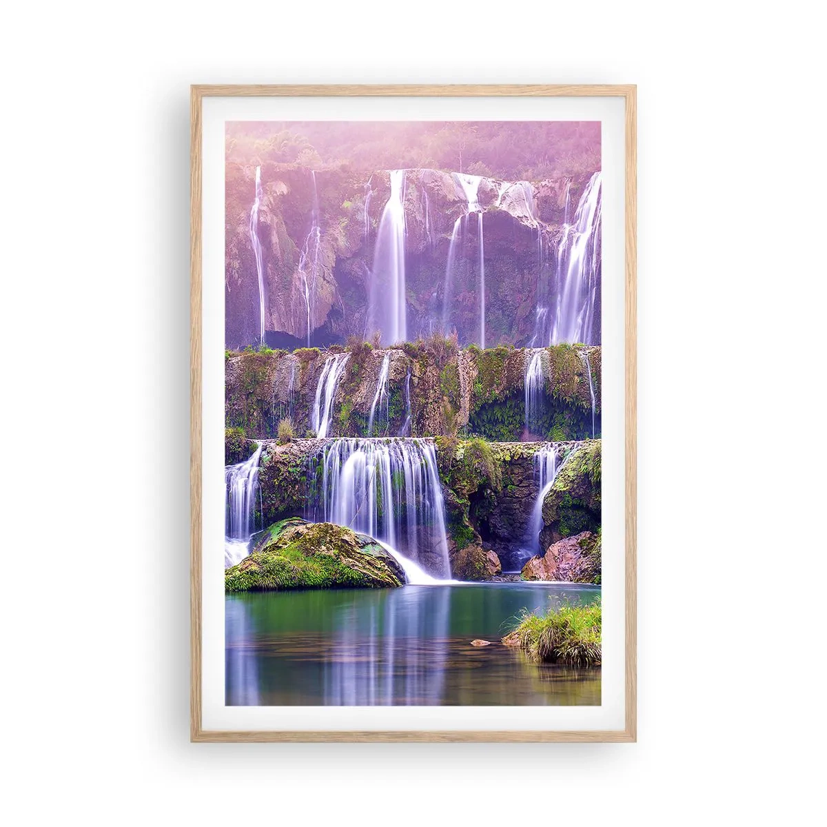 Poster în ramă de stejar deschis - Scara către cer - 61x91 cm