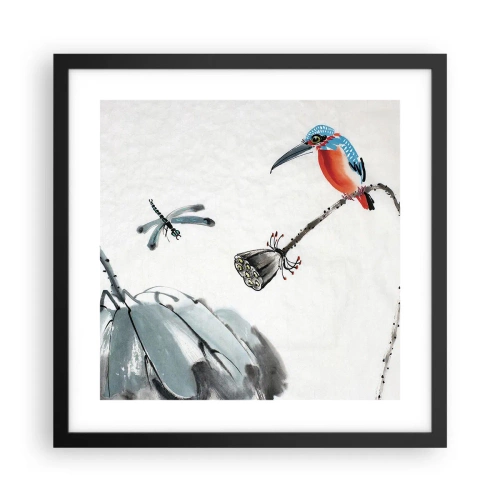 Poster în ramă neagră - Viața de pajiște - 40x40 cm