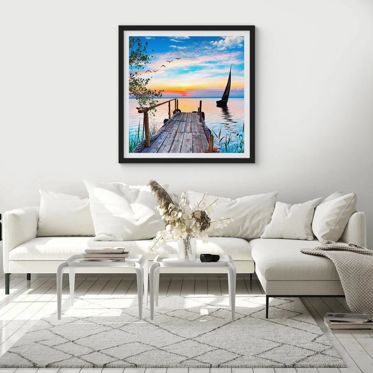Poster în ramă neagră - Bună seara - 30x30 cm