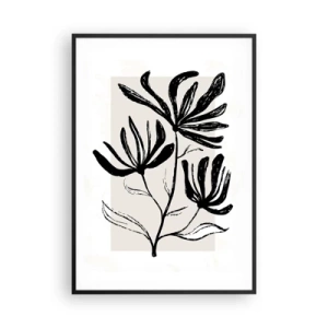 Poster în ramă neagră - Schiță pentru ierbar - 70x100 cm